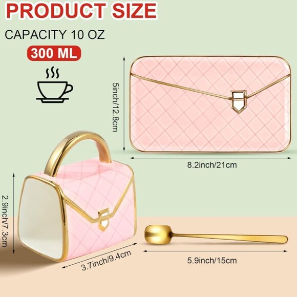 Handbag Shaped NEW Pink Coffee Mug - Picture 2 of 5